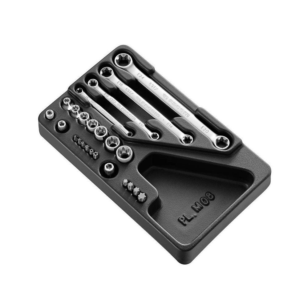TORX atslēgu muciņu komplekts instrumentu skapim 1/2" (24gab.) MOD.TX1A FACOM (MOD.TX1A)