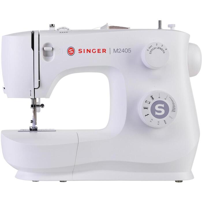 Singer Šujmašīna M2405, 11 dūrieni, 1 pogcaurums, 70 W, Automātiska, Regulējams dūriena garums, Bezmaksas roka (M2405)