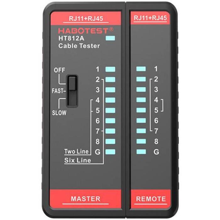Habotest Kabelis testeris HT812A, 2xAAA, 8P/6P/4P/2P