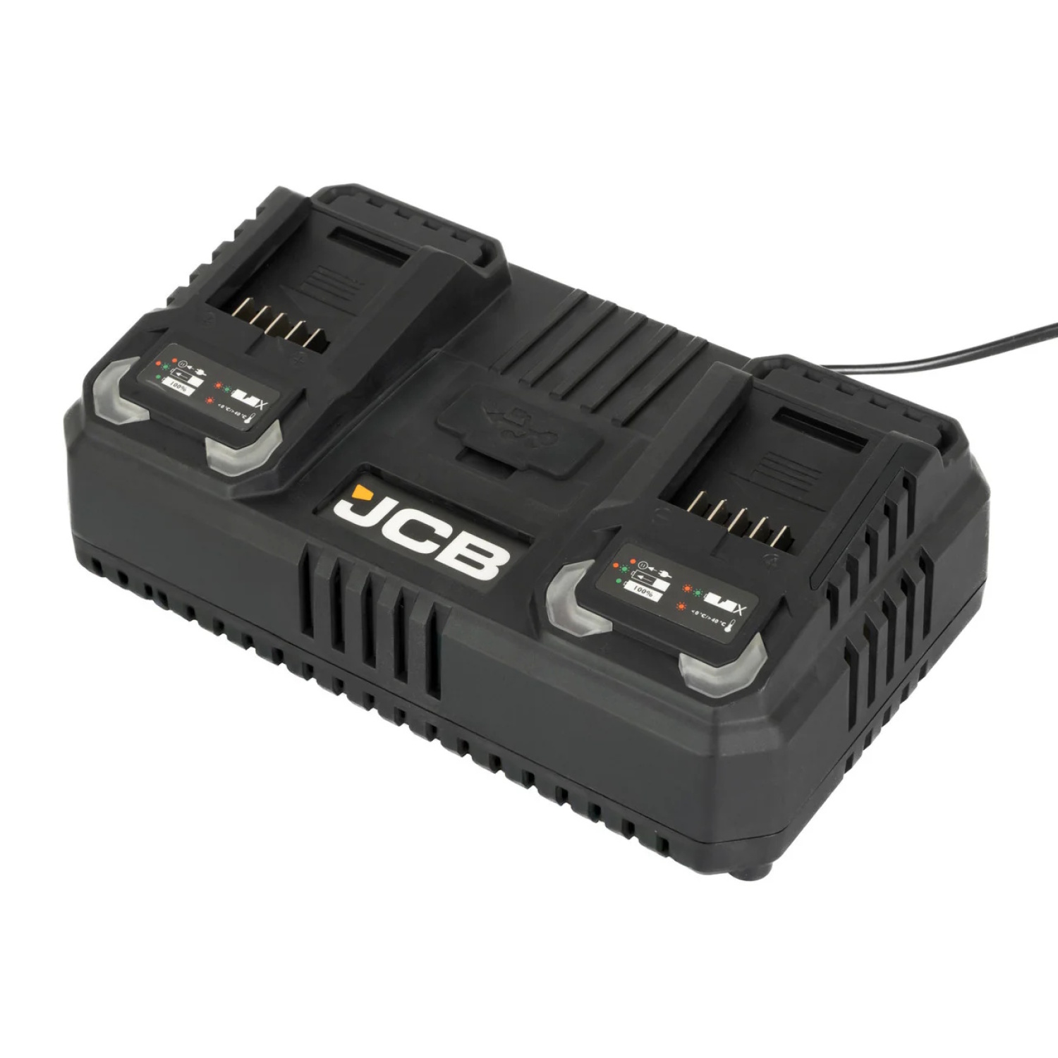JCB JCB-18DC-45 Professional 18V двухпортовое быстрое зарядное устройство для зарядки JCB Li-Ion аккумуляторов 4.5А совместимо с JCB 18V аккумуляторами (JCB-18DC-45)
