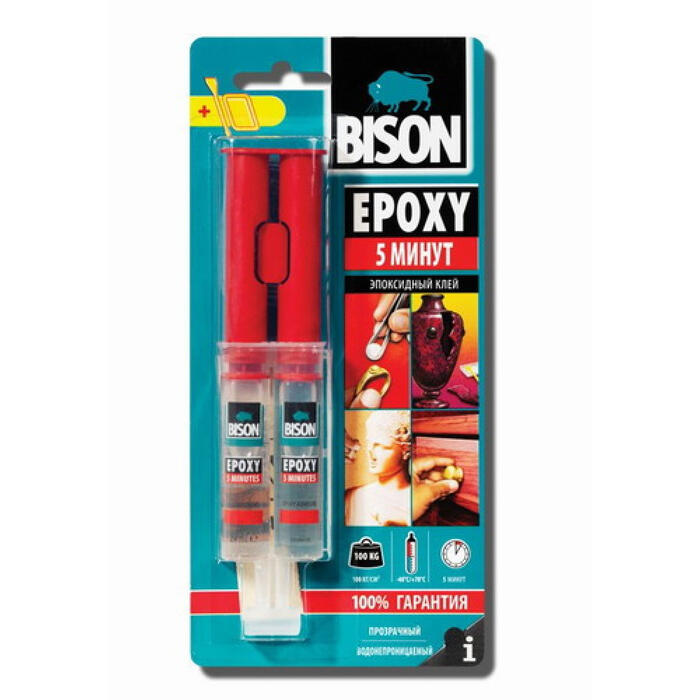 Клей эпоксидный 5 мин 24мл 1586025 BISON (1586025)