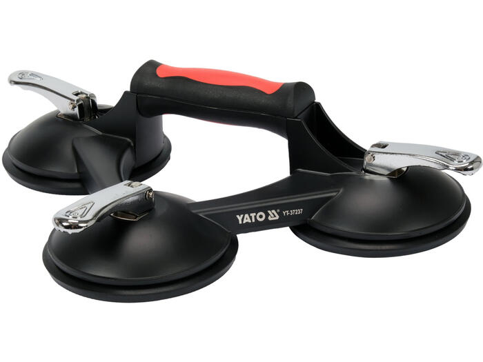 Yato piesūcekņu pacēlājs YT-37237, 3x125mm, 190kg, alumīnijs, cinka sakausējums, ergonomisks, neslīdošs, gumija (YT-37237)