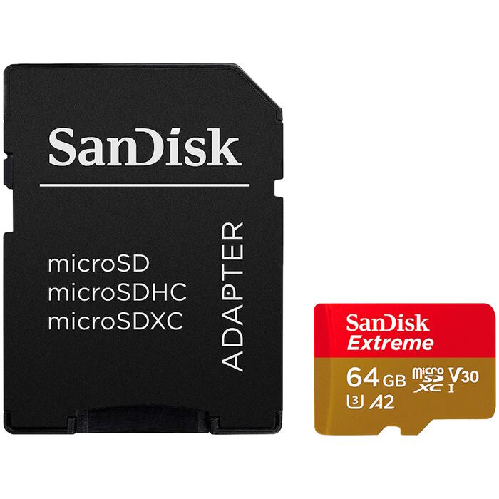 MicroSDXC Extreme atmiņas karte 64GB darbības