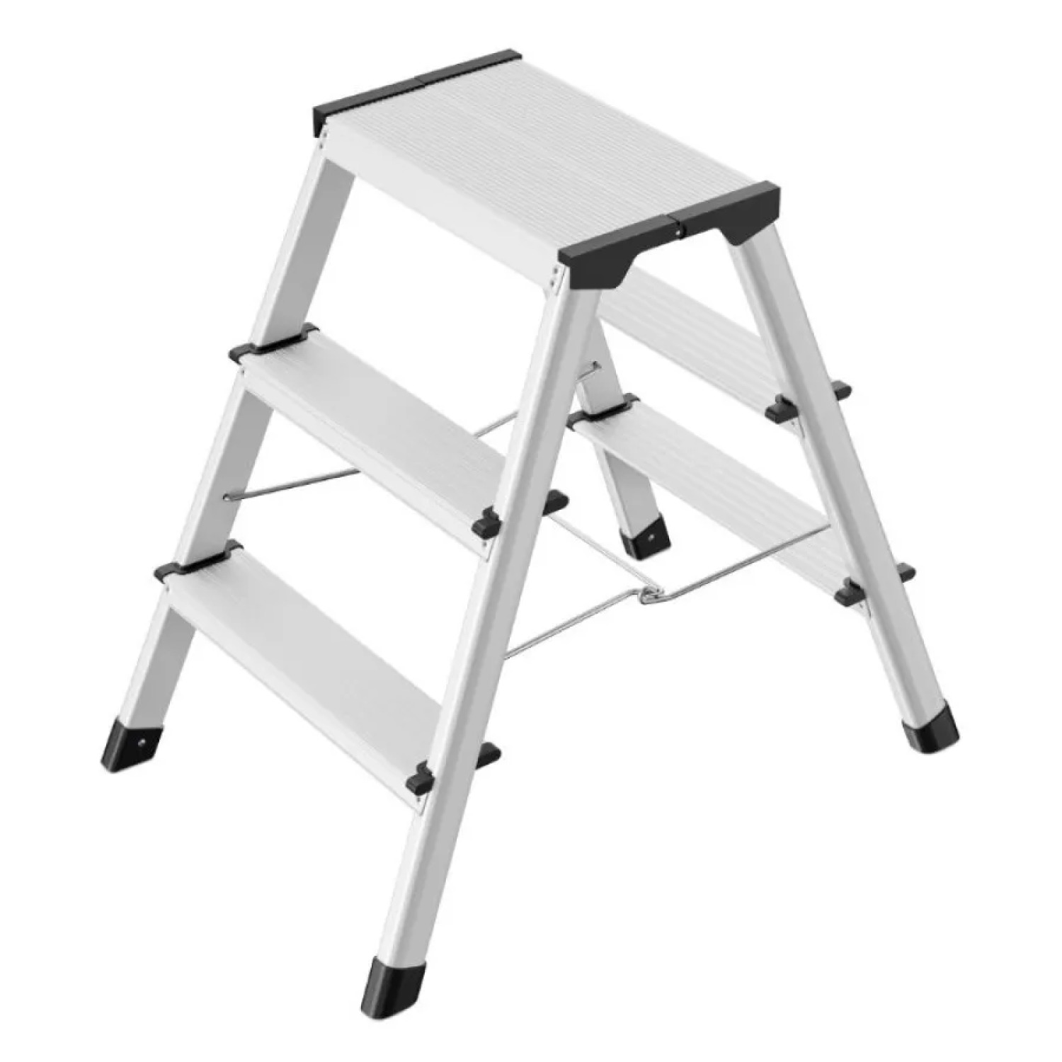 Hailo Pakāpienu soliņš D60 StandardLine 034443701, 2x3 pakāpieni, alumīnijs, 150kg, 260cm, salokāms (034443701)