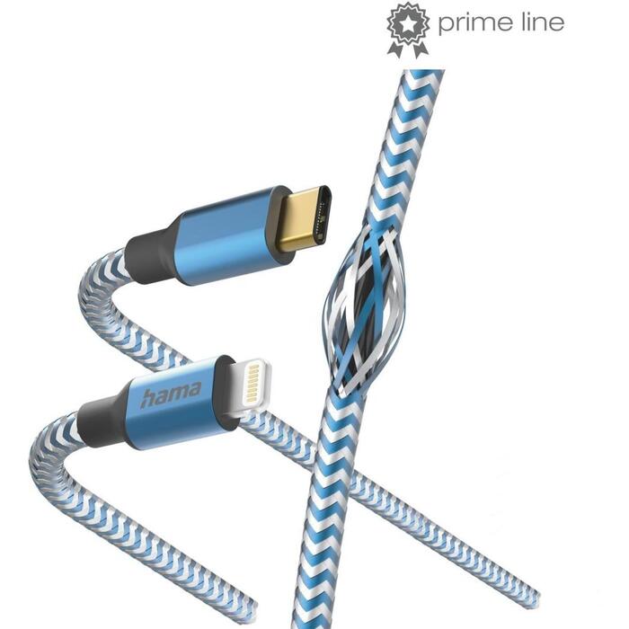 Hama 00201561 Reflektīvs lādētājkabelis, USB-C/Lightning, 1