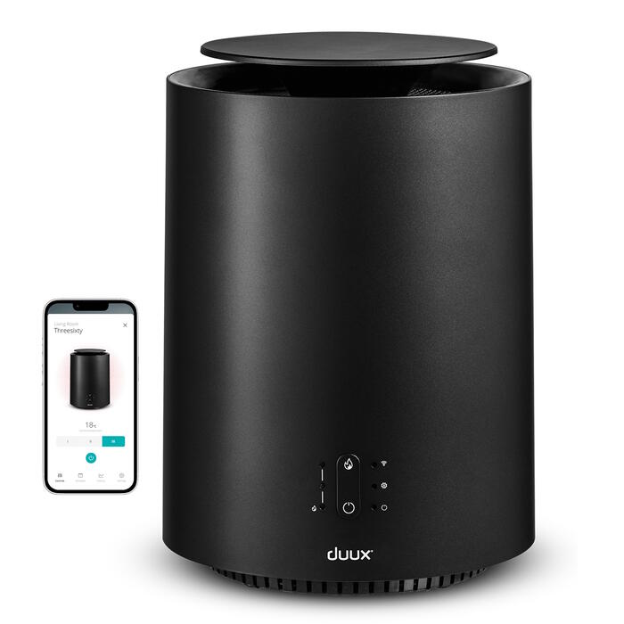 Viedais Wi-Fi konvekcijas sildītājs Threesixty 2 ar ventilatoru, Android/iOS/Tuya atbalsts 1800 W līdz ~30 m² Melns DXCH30 DUUX (DXCH30)
