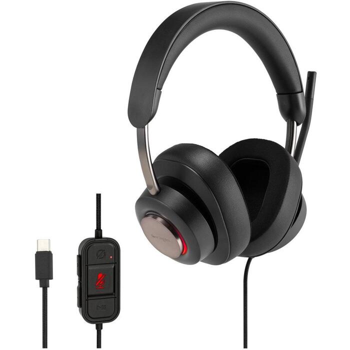 Kensington гарнитура H2000 K83451WW, USB-C, проводная, накладная, бинауральная, микрофон с шумоподавлением, 40 мм драйверы (K83451WW)