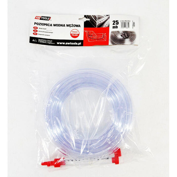 Ūdens līmeņa šļūtene 25m, elastīga PVC