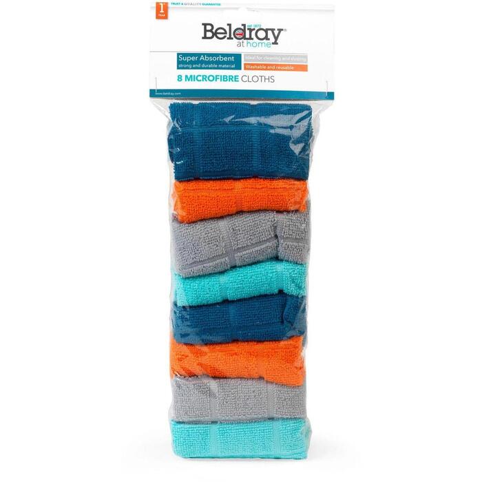 Beldray Микрофибровые тряпки LA066374FEU7, 8 шт., многоцветные, универсальные, прочные (LA066374FEU7)