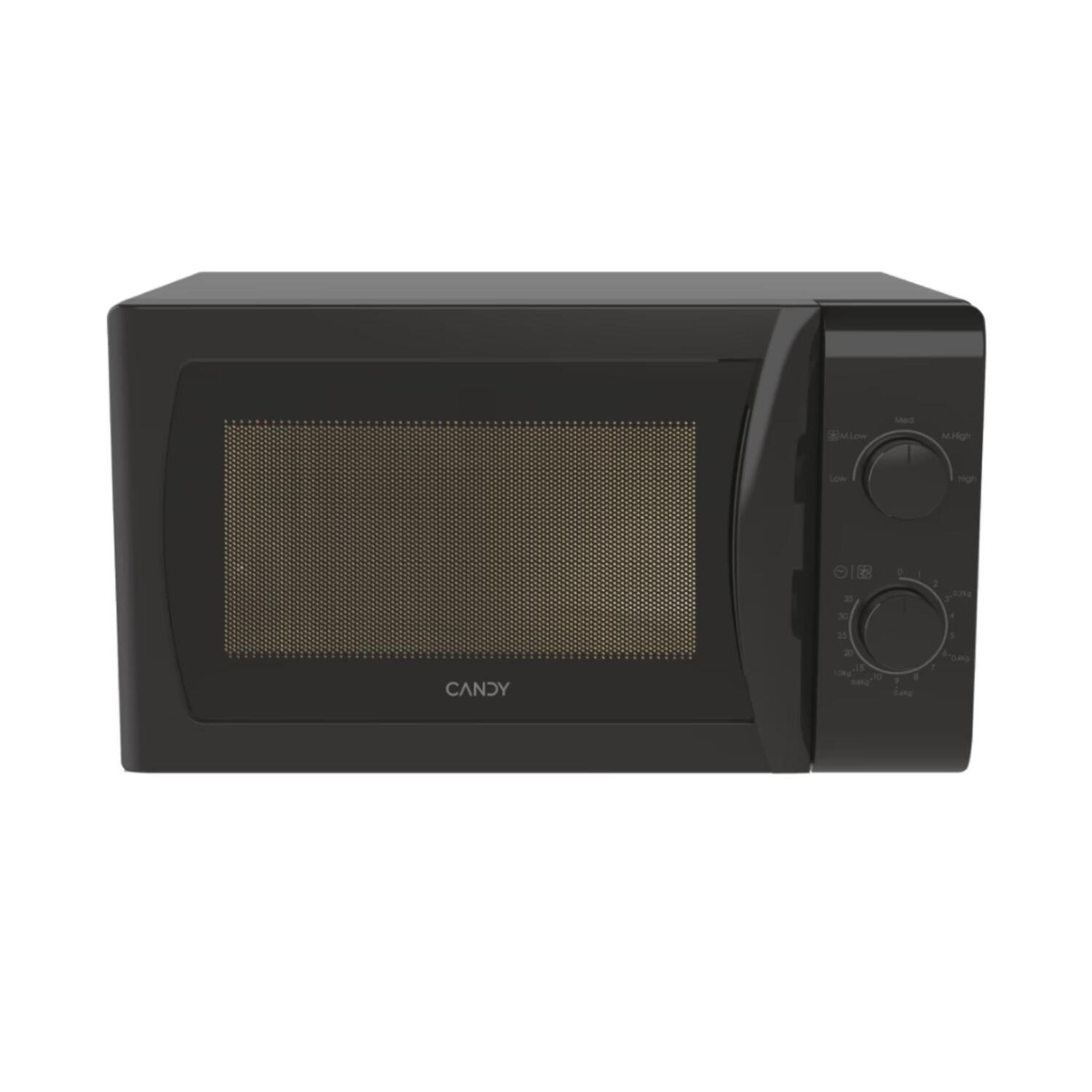 Candy Микроволновая печь CMW20SMB, 20 Л, 700 Вт, Свободно стоящая, Черная, Механический тип управления (CMW20SMB)