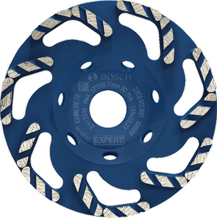 Dimanta kausveida disks 125 x 22.23 mm, Concrete, Betona slīpmašīnām EXPERT CONCRETE GRINDING HEAD, 2608900651, BOSCH (2608900651)