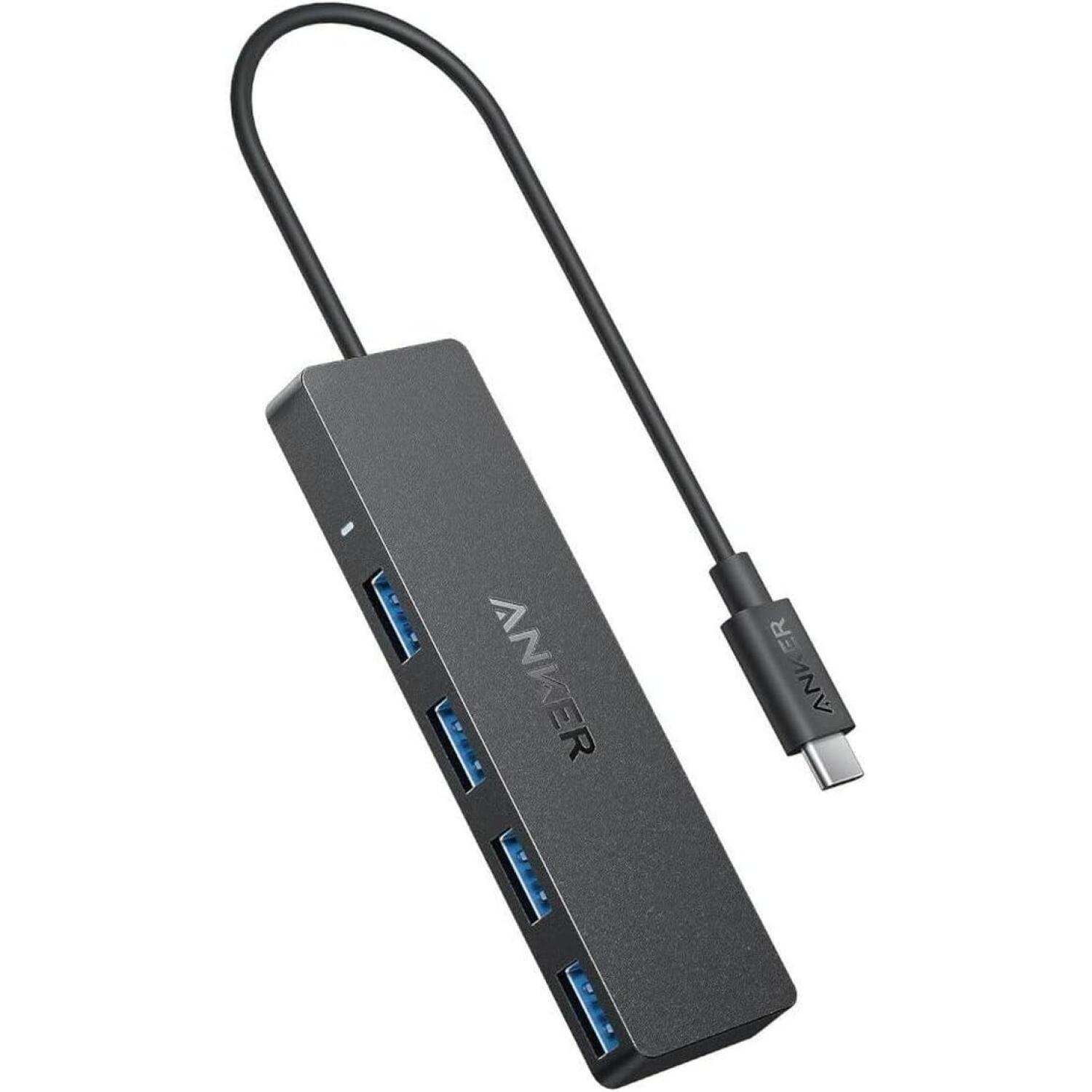 Anker USB-C хаб, A8309G11, 4xUSB-A, 5Gbps, plug-and-play, совместим с Windows, MacBook, смартфонами (A8309G11)