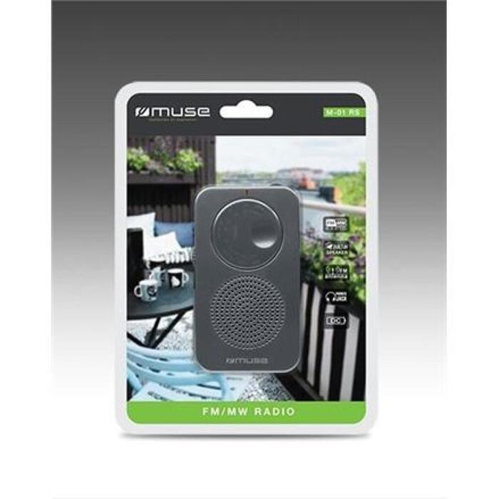 Muse портативный радиоприемник M-01RS, 2 диапазона FM/MW, аналоговый тюнер, встроенный динамик, разъем для наушников (M-01RS)