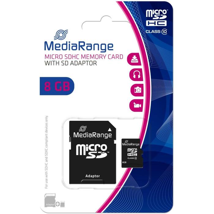 Mediarange atmiņas karte micro SDHC 8GB