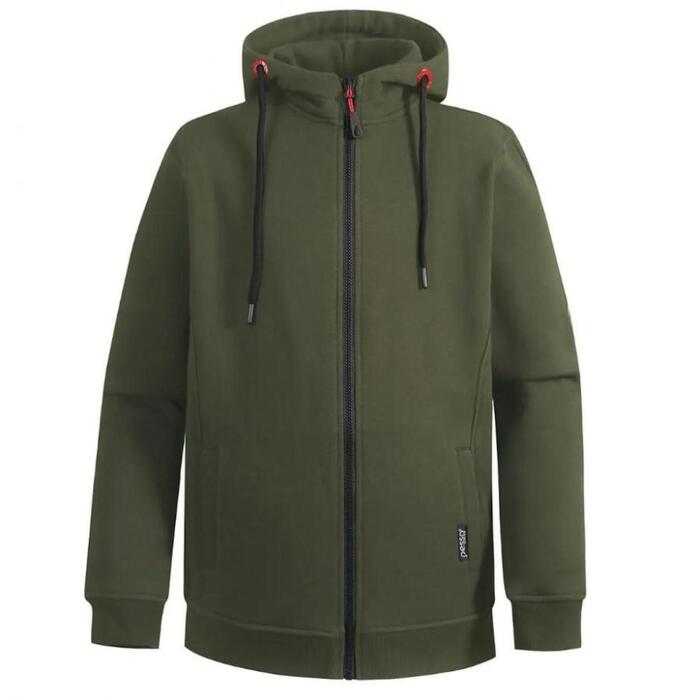 Pesso Куртка с капюшоном TURIN_OG-4XL&PESSO, темно-зеленая, 4XL, 65% хлопок, 35% полиэстер, 300 г/м², молния, регулируемый капюшон (TURIN_OG-4XL&PESSO)