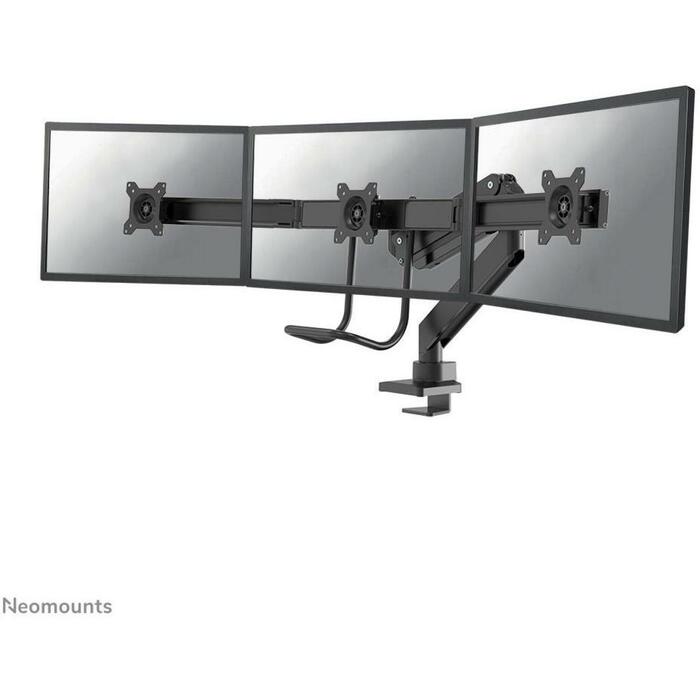 Neomounts настенный кронштейн NM-D775DX3BLACK, 17-27", 6 кг, 3 дисплея, 360° поворот, 20° наклон, черный (NM-D775DX3BLACK)