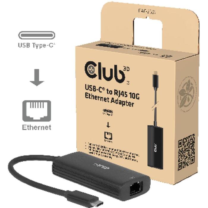 Club3D I/O ADAPTER USB-C UZ RJ45/10G