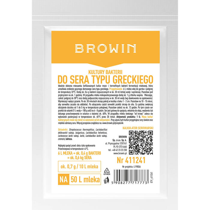 Browin Baktēriju kultūras sieram 411241, 3