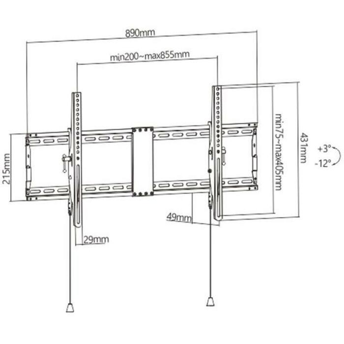 Gembird televizora stiprinājums WM-90T-01, atbalsta 43-90