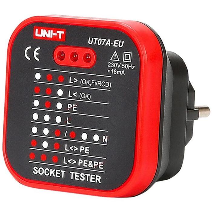 Uni-T elektrības kontaktligzdas testers UT07A-EU, 230