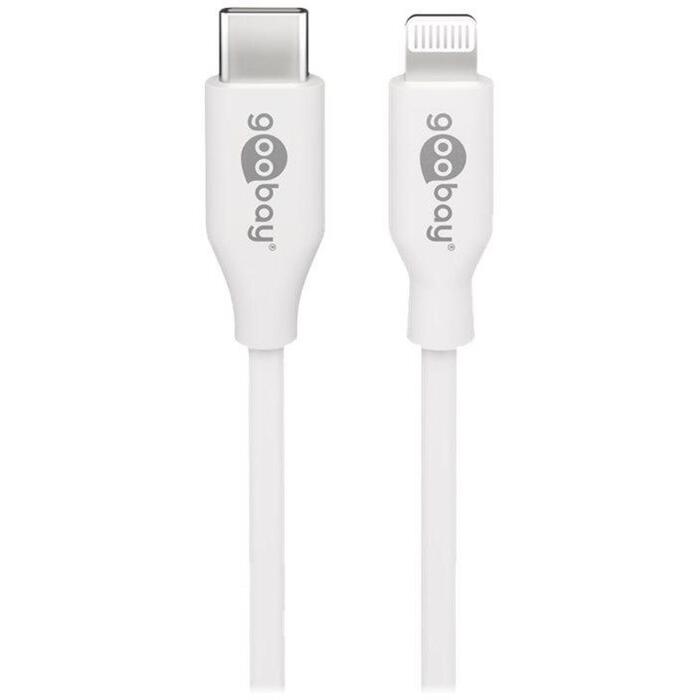 Goobay Кабель для зарядки и синхронизации 39446, 1м, Lightning на USB-C, до 87W, белый (39446)