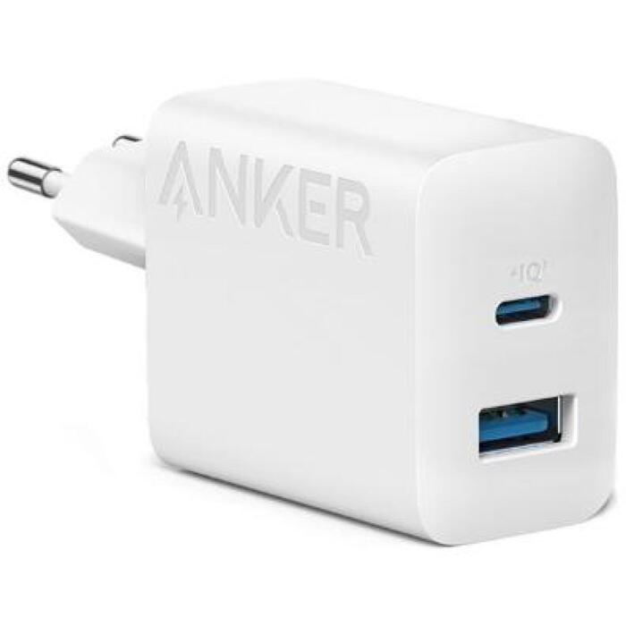 Anker 312 зарядное устройство A2348G21, 20W, 5/9/12V, 2x24 pin USB-C, Power Delivery (A2348G21)