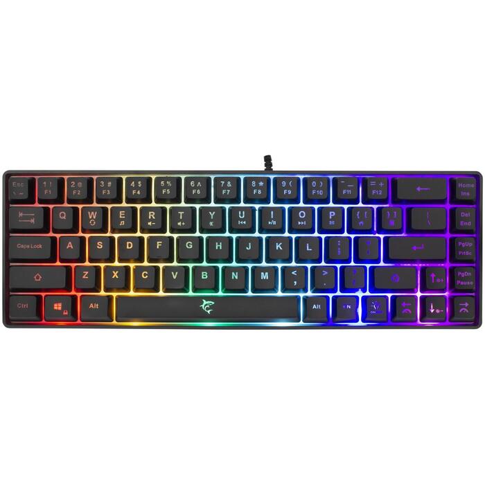 White Shark Klaviatūra RONIN-B-US, 68 taustiņi, Membrāna, USB 2.0, 1.5 m, Melna, LED apgaismojums, Programmējami taustiņi (RONIN-B-US)