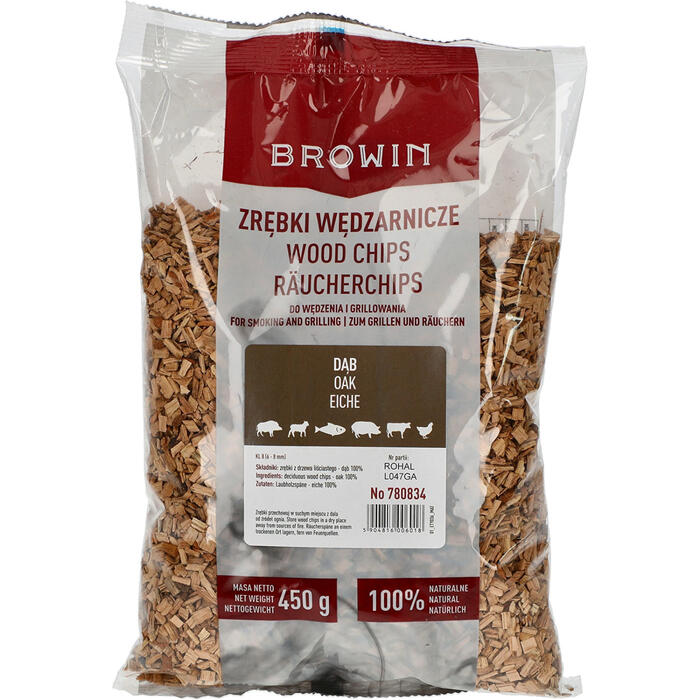 Kūpināšanas/grilēšanas koksnes skaidas, ozols, 450 g
