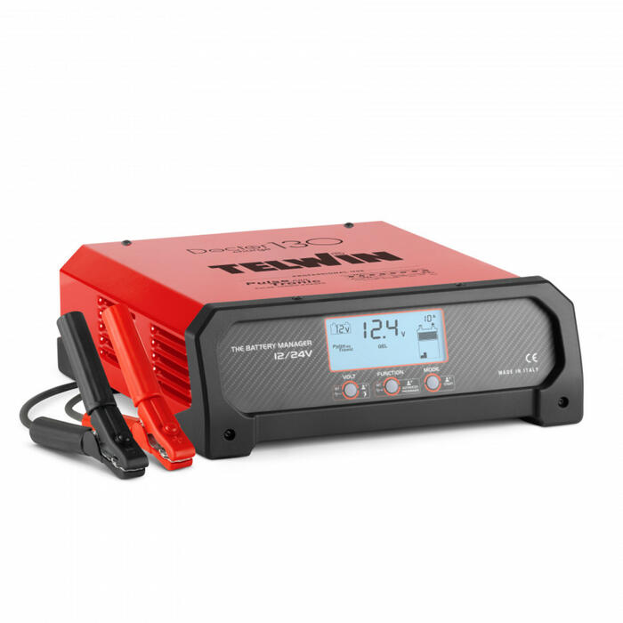 Telwin Зарядное устройство для аккумуляторов 130 807848, 230V, 1,8KW, 12-16-24V, 120A (12V), 60A (24V), 180A (12V), IP21, кабели (807848)