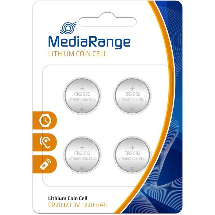Mediarange Akumulators MRBAT132, 4gab, 3V, CR2032