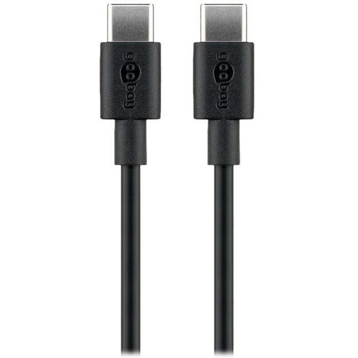 Goobay USB-C кабель для зарядки и синхронизации, 66318, 1 м, 3 A, черный, 24 pin USB-C - мужской (66318)