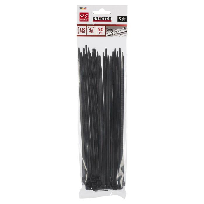 Plastmasas savilcēji, melni, 4,8x250mm, 50