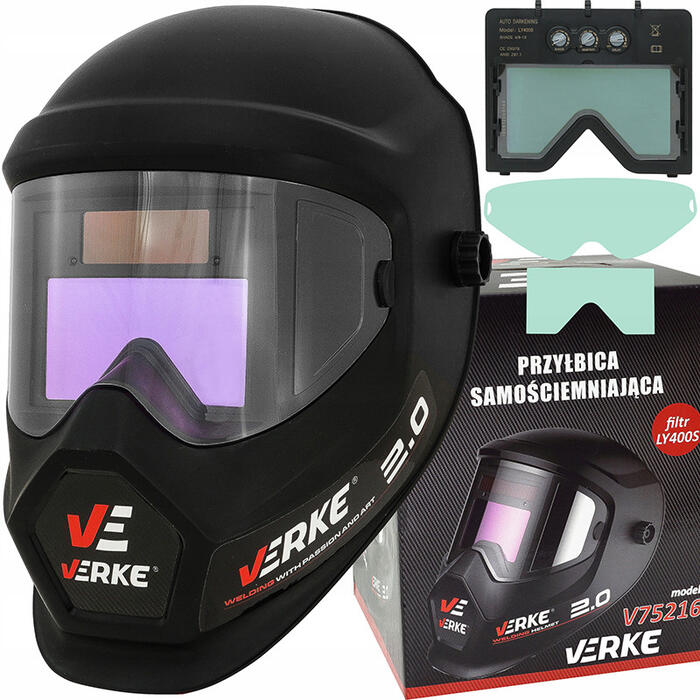Metinātāja maska PRO melna, automātisks filtrs VERKE (V75216)