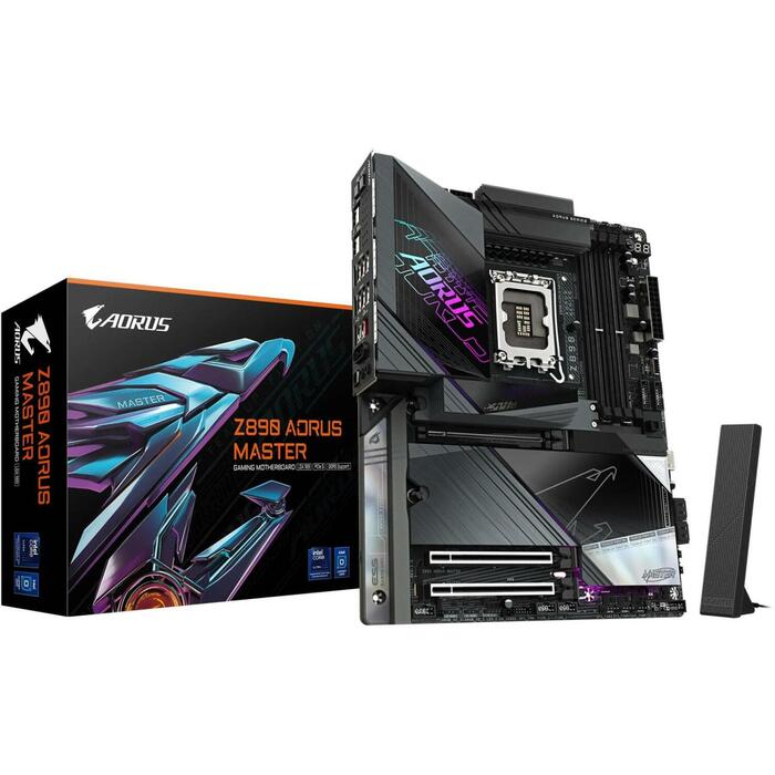 Gigabyte Datora plate Z890 AORUS MASTER, 18+1+2 fāzes VRM, līdz 9500MHz DDR5, 2xPCIe 5.0, 10GbE LAN, Wi-Fi 7 (Z890 AORUS MASTER)