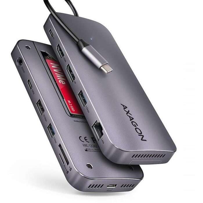 Axagon dokstacija HMC-12GM2, USB 10Gbps, 3x