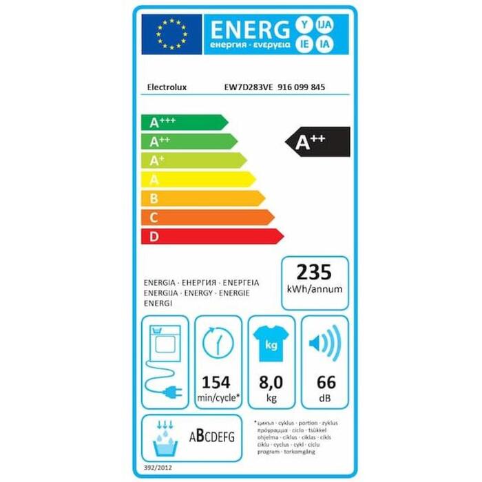 Electrolux veļas žāvētājs EW7D283VE, 8 kg