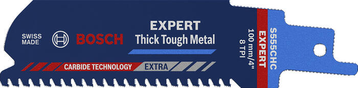 1 Zobenzāģa asmens S555CHC Thick Tough Metal, Zobenzāģiem EXPERT THICK TOUGH METAL S555CHC ASMENS, 2608900364, BOSCH (2608900364)