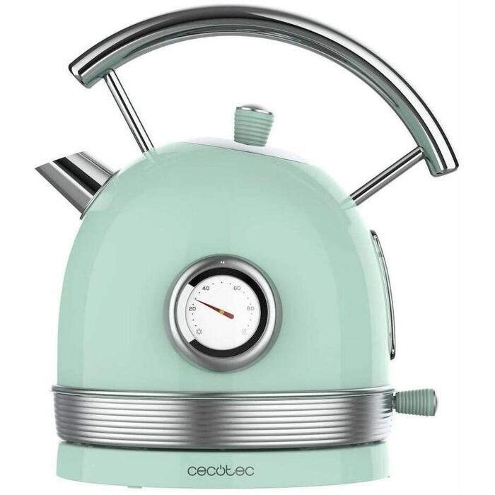 Cecotec Kettle | ThermoSense 420 Vintage | 2200 W | Electric | 1.8 L | Stainless steel | 360° rotational base | Light Green (1483)