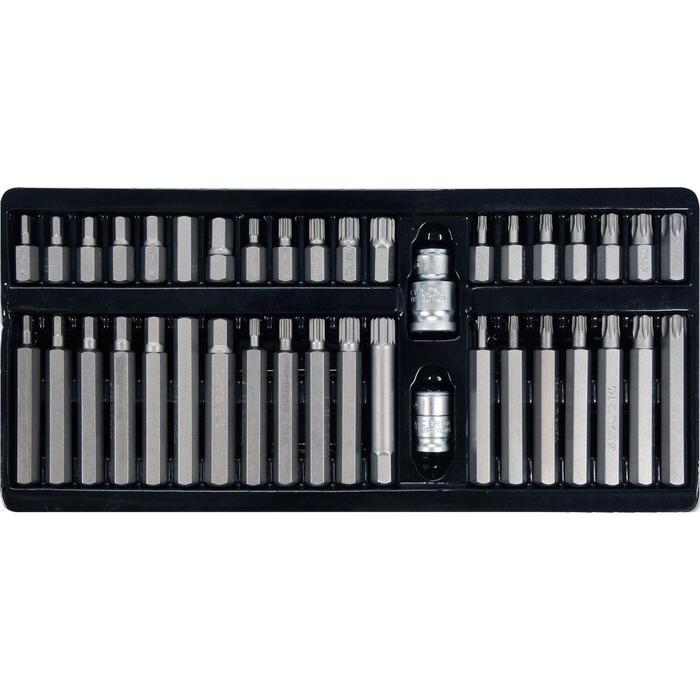 Yato набор бит для отвертки YT-0400, 40 шт, Torx Hex Spline, 58-62 HRC, сталь S2, пескоструйная обработка, шестигранный хвостовик (YT-0400)