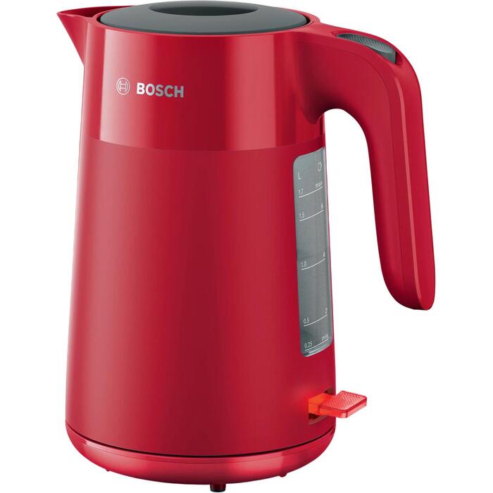 Bosch Электрический чайник MyMoment TWK2M164, 2400 Вт, 1.7 л, красный, пластик, 360° поворотная база (TWK2M164)