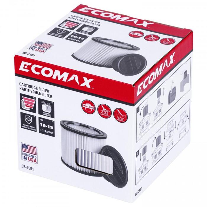 Ecomax фильтр для влажной и сухой уборки EMX25 EM19307, 08-2551, 0.3 кг, совместим с Ecomax (08-2551&EMX)