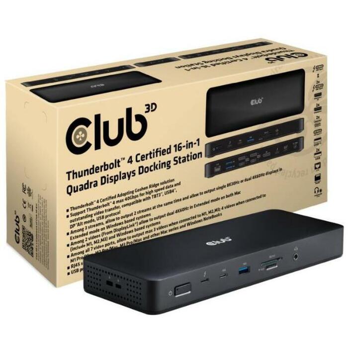 Club3D dokstacija CSV-1583, 16-in-1, Thunderbolt 4