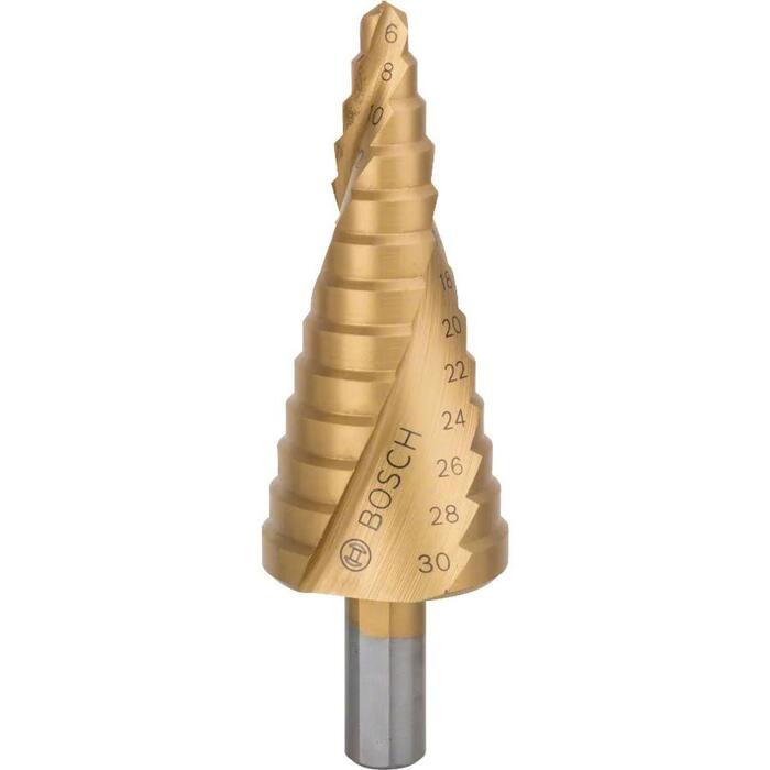Bosch Pakāpju urbis 2608587430, 6-30 mm, 9.3 cm, HSS-TiN, taisne, metāls, 1 gab. (2608587430)