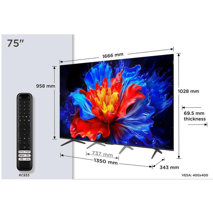 TCL televizors 75P8K 75" 4K QLED