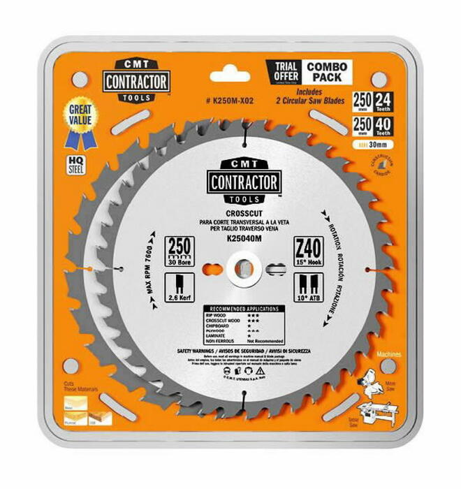 CMT Zāģripu komplekts K250M-X02, 2 gab