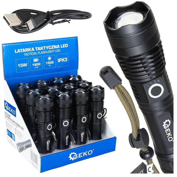 Geko taktiskā lukturis LED XHP50 G15122A