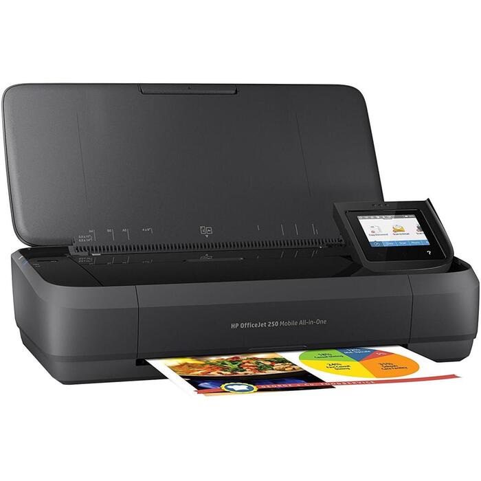HP OfficeJet 250 Mobile All-in-One Printer, Multifunction Printer (Black, USB / WiFi, Scan, Copy) (CZ992A#BHC)