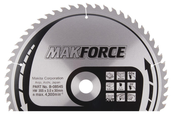 T.C.T. Zāģripa MAKFORCE 355X3X30mm