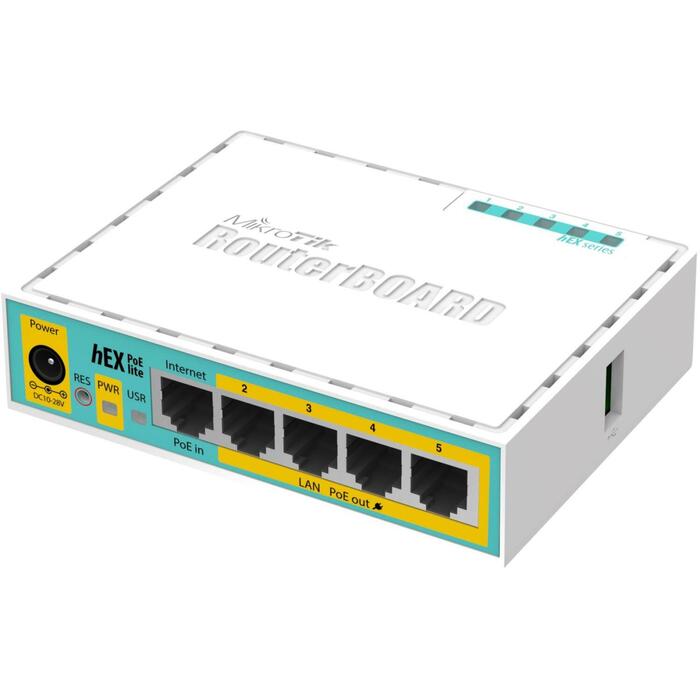 Mikrotik RB750UPR2 maršrutētājs 5xLAN, 64MB atmiņa