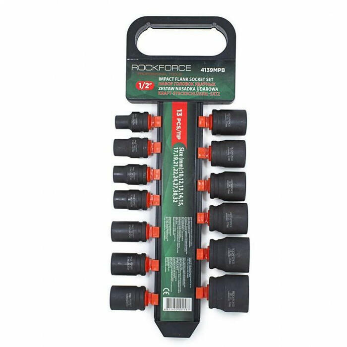 Triecienmuciņu komplekts, īsās, 13gab., 1/2", 10-32mm
